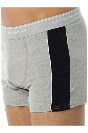 Çift Kaplan 850 3 Adet Gri Biyeli Elastan Sportif Pamuklu Boxer Külot Abani Classic