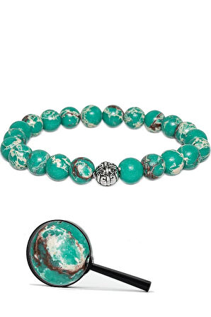 Sertifikalı Gümüş Aparatlı Doğal Yeşil Varisit Taşı Bileklik