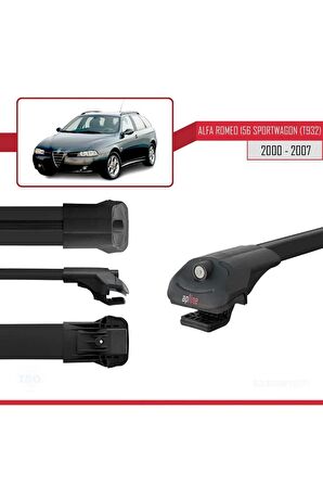 Alfa Romeo 156 Sportwagon (T932) 2000-2007 Arası ile uyumlu ACE-1 Ara Atkı Tavan Barı SİYAH