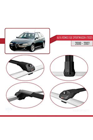 Alfa Romeo 156 Sportwagon (T932) 2000-2007 Arası ile uyumlu ACE-1 Ara Atkı Tavan Barı SİYAH