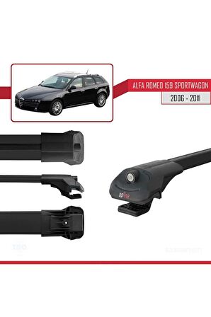 Alfa Romeo 159 SPORTWAGON 2006-2011 Arası ile uyumlu ACE-1 Ara Atkı Tavan Barı SİYAH