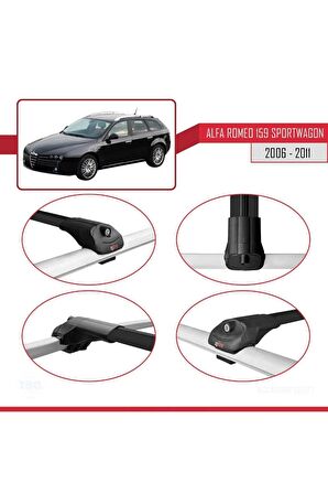 Alfa Romeo 159 SPORTWAGON 2006-2011 Arası ile uyumlu ACE-1 Ara Atkı Tavan Barı SİYAH