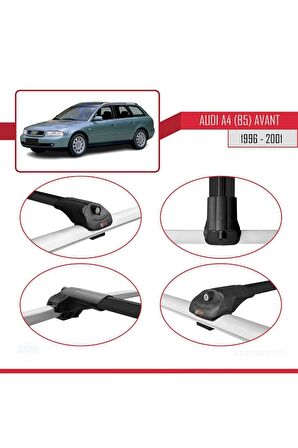 Audi A4 (B5) Avant 1996-2001 Arası ile uyumlu ACE-1 Ara Atkı Tavan Barı SİYAH
