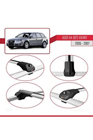 Audi A4 (B7) Avant 2005-2007 Arası ile uyumlu ACE-1 Ara Atkı Tavan Barı GRİ