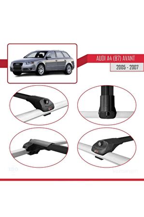Audi A4 (B7) Avant 2005-2007 Arası ile uyumlu ACE-1 Ara Atkı Tavan Barı SİYAH