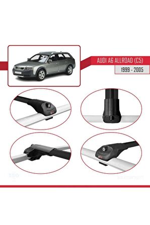 Audi A6 (C5) Allroad 1999-2005 Arası ile uyumlu ACE-1 Ara Atkı Tavan Barı SİYAH