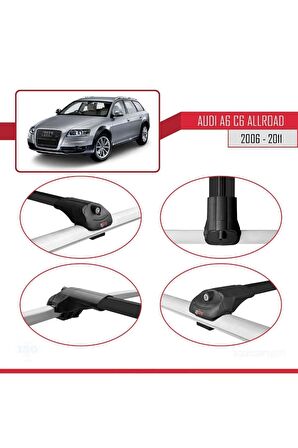 Audi A6 (C6) ALLROAD 2006-2011 Arası ile uyumlu ACE-1 Ara Atkı Tavan Barı SİYAH