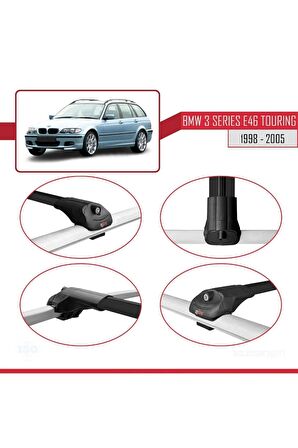 BMW 3 Serisi (E46) TOURING 1998-2005 Arası ile uyumlu ACE-1 Ara Atkı Tavan Barı SİYAH