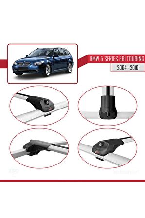 BMW 5 Serisi (E61) TOURING 2004-2010 Arası ile uyumlu ACE-1 Ara Atkı Tavan Barı GRİ