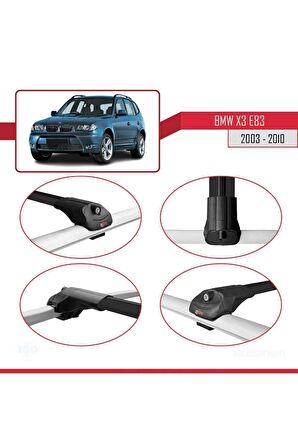 BMW X3 E83 2003-2010 Arası ile uyumlu ACE-1 Ara Atkı Tavan Barı SİYAH