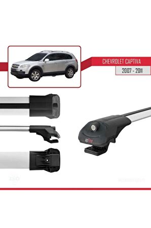 Chevrolet Captiva 2007-2011 Arası ile uyumlu ACE-1 Ara Atkı Tavan Barı GRİ