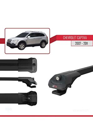 Chevrolet Captiva 2007-2011 Arası ile uyumlu ACE-1 Ara Atkı Tavan Barı SİYAH