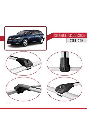Chevrolet Cruze 2009-2016 Arası ile uyumlu ACE-1 Ara Atkı Tavan Barı GRİ