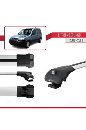 Citroen Berlingo 2003-2008 Arası ile uyumlu ACE-1 Ara Atkı Tavan Barı GRİ