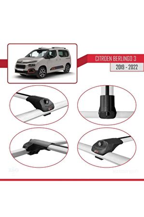 Citroen Berlingo 2019 2020 2021 2022 2023 Ile Uyumlu Ace-1 Ara Atkı Tavan Barı Gri