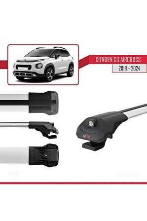 Citroen C3 Aircross 2018 ve Sonrası ile uyumlu ACE-1 Ara Atkı Tavan Barı GRİ 3 ADET BAR
