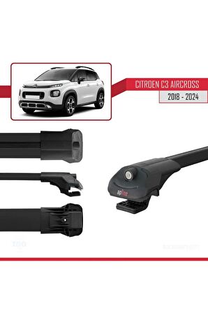 Citroen C3 Aircross 2018 ve Sonrası ile uyumlu ACE-1 Ara Atkı Tavan Barı SİYAH 3 ADET BAR