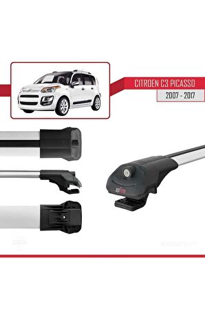Citroen C3 Picasso 2007-2017 Arası ile uyumlu ACE-1 Ara Atkı Tavan Barı GRİ