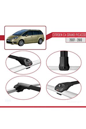 Citroen C4 Grand Picasso 2007-2013 Arası ile uyumlu ACE-1 Ara Atkı Tavan Barı SİYAH