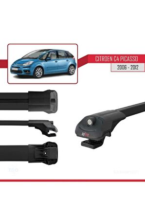Citroen C4 Picasso 2006-2012 Arası ile uyumlu ACE-1 Ara Atkı Tavan Barı SİYAH