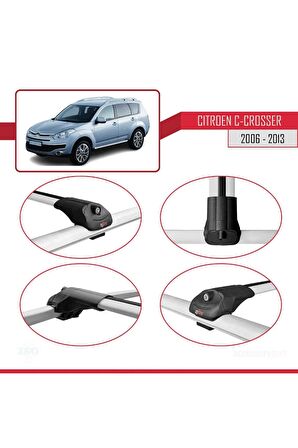 Citroen C-Crosser 2006-2013 Arası ile uyumlu ACE-1 Ara Atkı Tavan Barı GRİ
