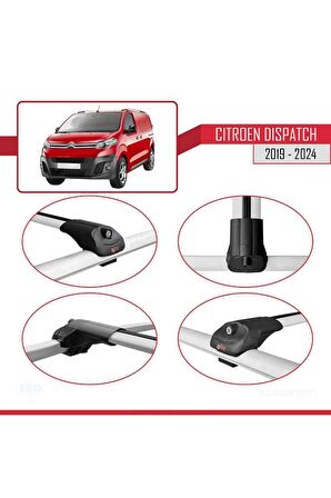 Citroen Dispatch 2019 ve Sonrası ile uyumlu ACE-1 Ara Atkı Tavan Barı GRİ 4 ADET BAR