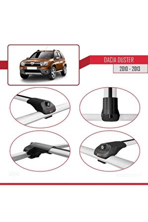 Dacia Duster 2010-2013 Arası ile uyumlu ACE-1 Ara Atkı Tavan Barı GRİ