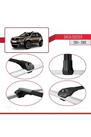 Dacia Duster 2014-2018 Arası ile uyumlu ACE-1 Ara Atkı Tavan Barı SİYAH