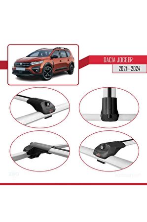 Dacia Jogger 2021 ve Sonrası ile uyumlu ACE-1 Ara Atkı Tavan Barı GRİ