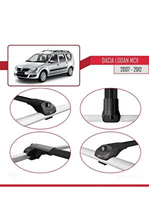 Dacia Logan MCV 2007-2012 Arası ile uyumlu ACE-1 Ara Atkı Tavan Barı SİYAH
