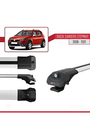 Dacia Sandero STEPWAY 2008-2012 Arası ile uyumlu ACE-1 Ara Atkı Tavan Barı GRİ