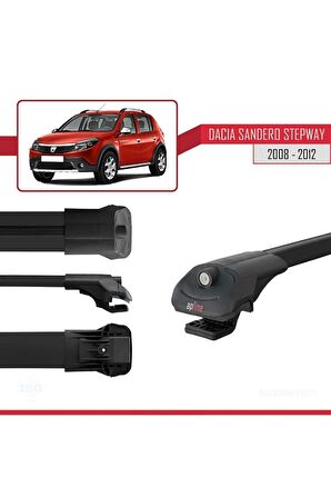 Dacia Sandero STEPWAY 2008-2012 Arası ile uyumlu ACE-1 Ara Atkı Tavan Barı SİYAH