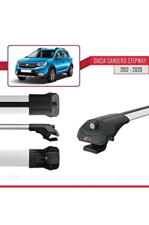 Dacia Sandero STEPWAY 2012-2020 Arası ile uyumlu ACE-1 Ara Atkı Tavan Barı GRİ