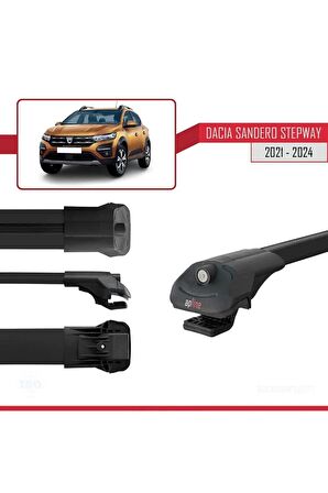 Dacia Sandero STEPWAY 2021 ve Sonrası ile uyumlu ACE-1 Ara Atkı Tavan Barı SİYAH