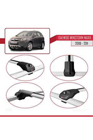 Daewoo Winstorm MaXX 2006-2011 Arası ile uyumlu ACE-1 Ara Atkı Tavan Barı GRİ