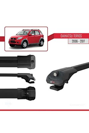 Daihatsu Terios 2006-2017 Arası ile uyumlu ACE-1 Ara Atkı Tavan Barı SİYAH 3 ADET BAR