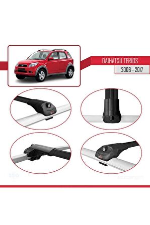 Daihatsu Terios 2006-2017 Arası ile uyumlu ACE-1 Ara Atkı Tavan Barı SİYAH 3 ADET BAR