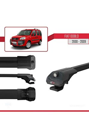 Fiat Doblo 2000-2009 Arası ile uyumlu ACE-1 Ara Atkı Tavan Barı SİYAH 4 ADET BAR