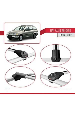 Fiat Palio WEEKEND 1996-2007 Arası ile uyumlu ACE-1 Ara Atkı Tavan Barı GRİ