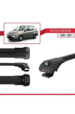 Fiat Palio WEEKEND 1996-2007 Arası ile uyumlu ACE-1 Ara Atkı Tavan Barı SİYAH 3 ADET BAR