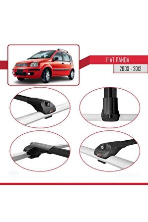 Fiat Panda 2003-2012 Arası ile uyumlu ACE-1 Ara Atkı Tavan Barı SİYAH