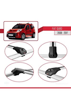 Fiat Qubo 2008-2017 Arası ile uyumlu ACE-1 Ara Atkı Tavan Barı GRİ