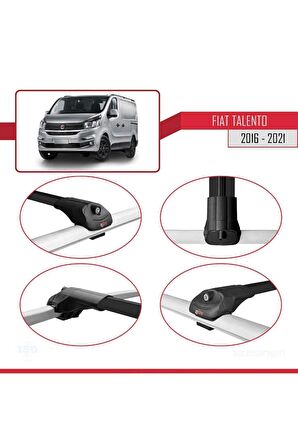 Fiat Talento 2016-2021 Arası ile uyumlu ACE-1 Ara Atkı Tavan Barı SİYAH 3 ADET BAR