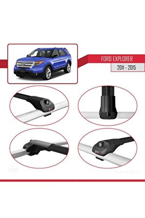 Ford Explorer 2011-2015 Arası ile uyumlu ACE-1 Ara Atkı Tavan Barı SİYAH