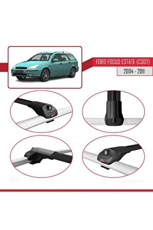 Ford Focus Estate (C307) 2004-2011 Arası ile uyumlu ACE-1 Ara Atkı Tavan Barı SİYAH
