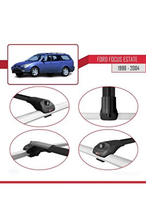 Ford Focus Estate C170 1998-2004 Arası ile uyumlu ACE-1 Ara Atkı Tavan Barı SİYAH