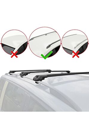 Ford Grand C-Max 2011-2019 Arası ile uyumlu ACE-1 Ara Atkı Tavan Barı SİYAH 3 ADET BAR