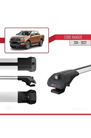 Ford Ranger 2011-2022 Arası ile uyumlu ACE-1 Ara Atkı Tavan Barı GRİ