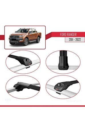 Ford Ranger 2011-2022 Arası ile uyumlu ACE-1 Ara Atkı Tavan Barı SİYAH
