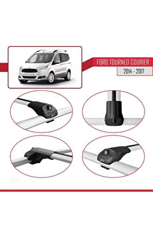 Ford Tourneo Courier 2014-2017 Arası ile uyumlu ACE-1 Ara Atkı Tavan Barı GRİ